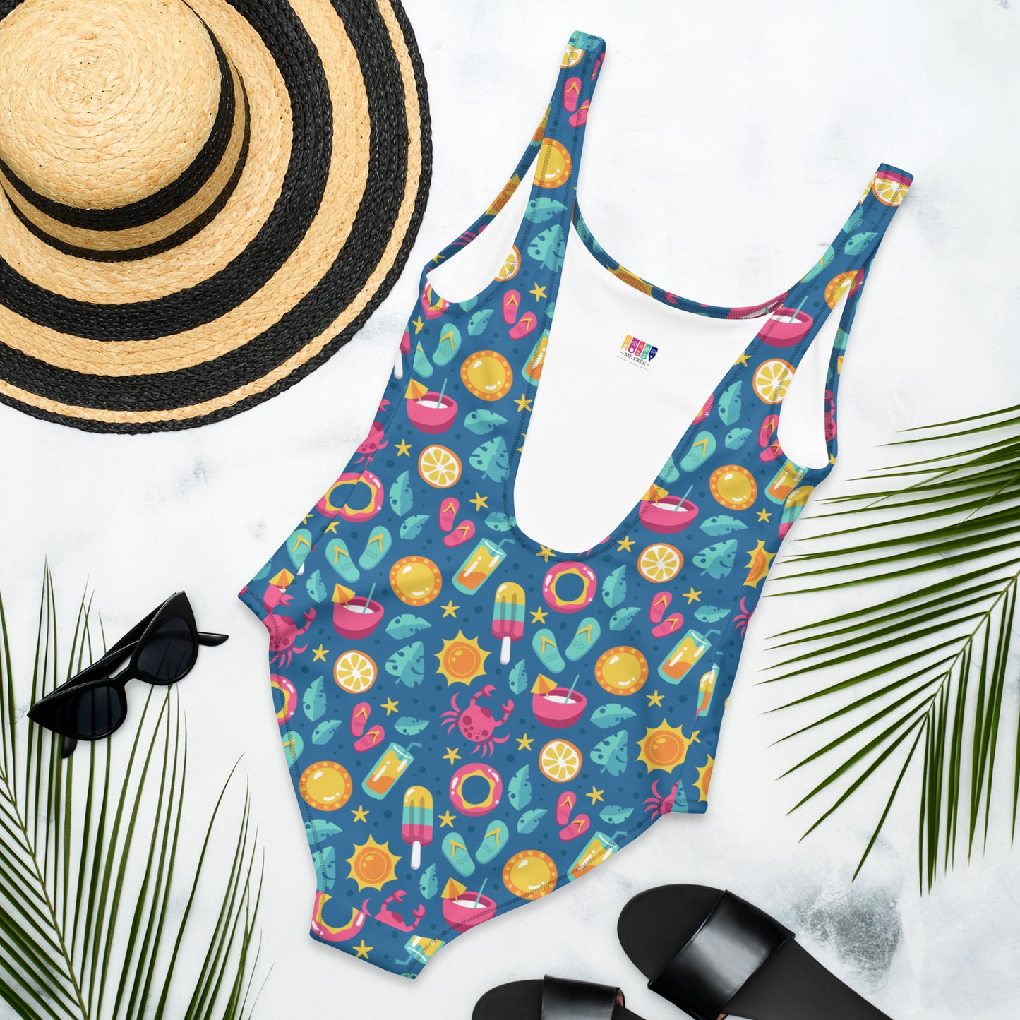 Blue Summer Vibes One-Piece Swimsuit