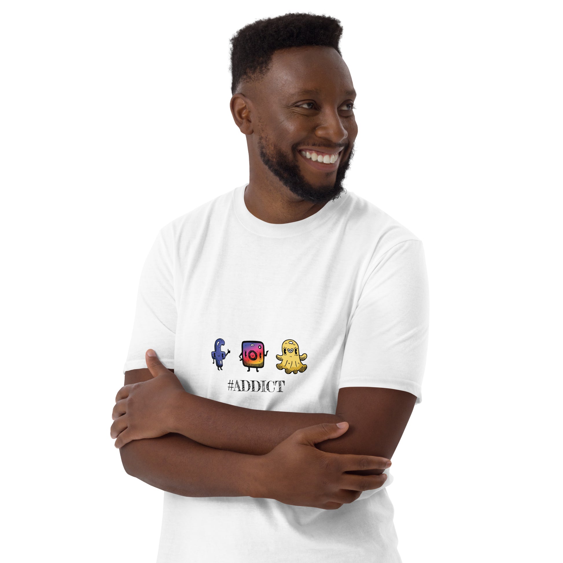 Social Media Addict T-Shirt - white