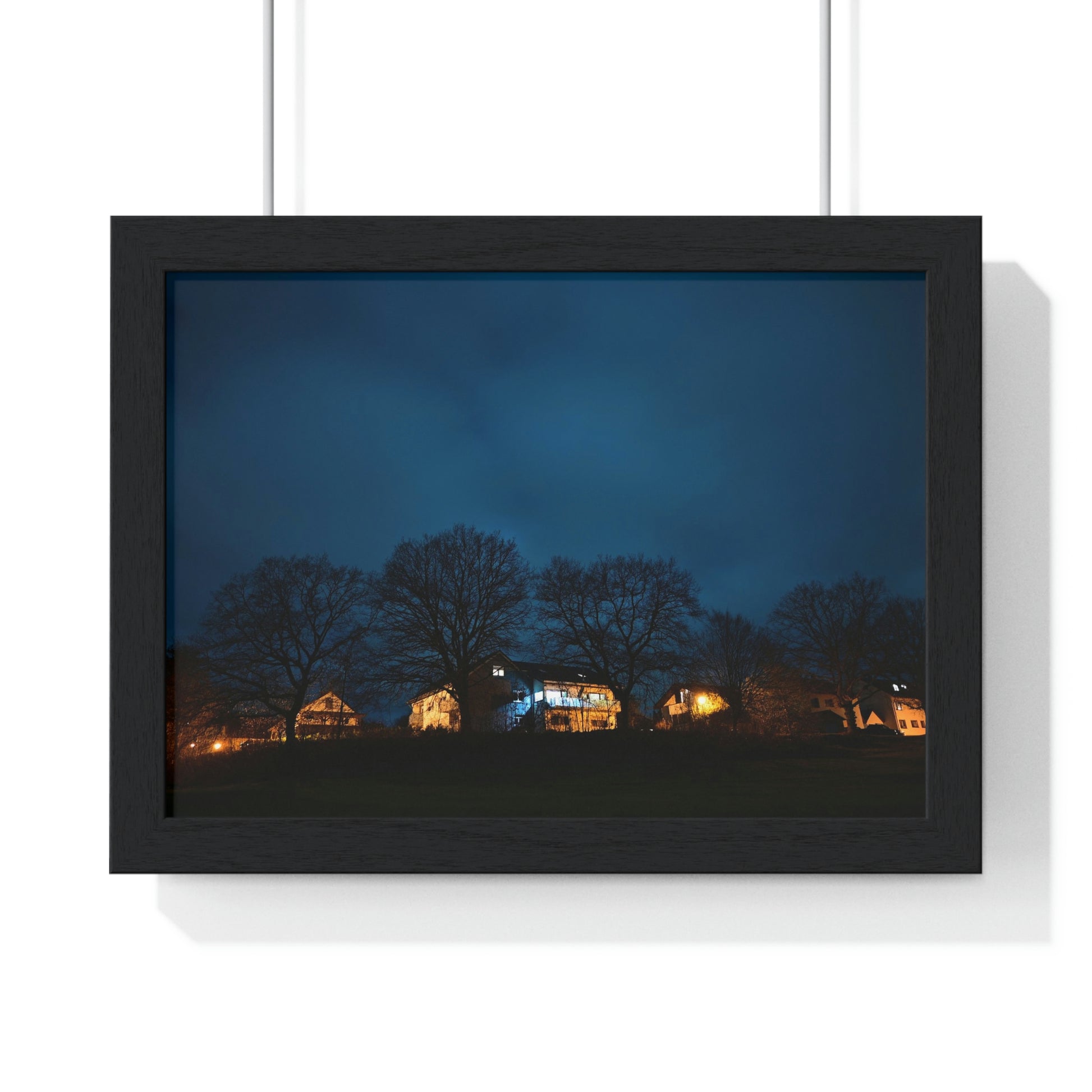 Village in night - Premium Framed Poster - Home - HobbyMeFree