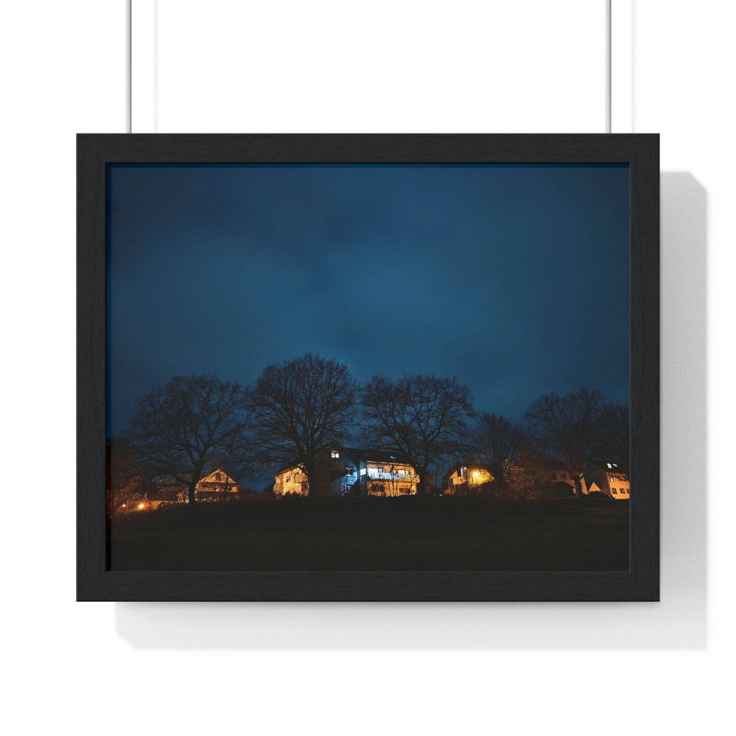 Village in night - Premium Framed Poster - Home - HobbyMeFree