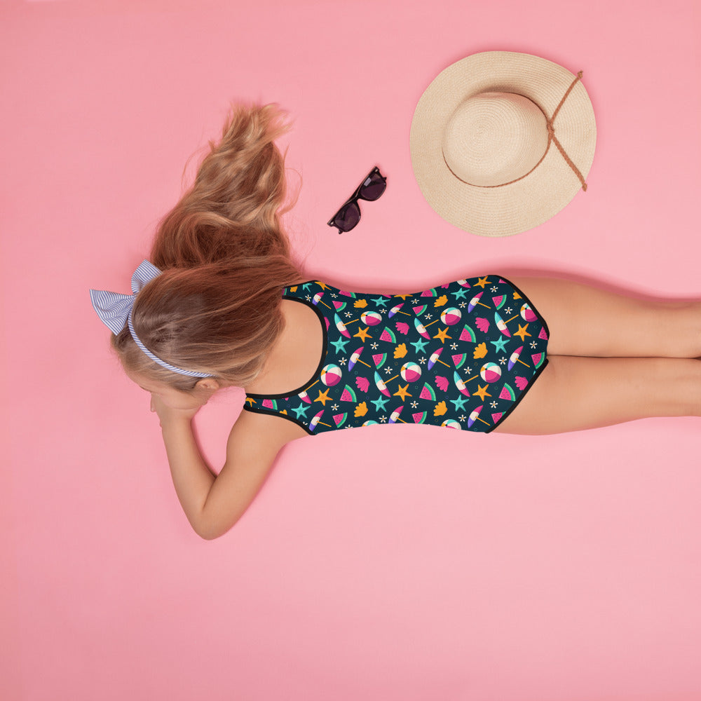 Kids Summer Vibes All-Over Print Kids Swimsuit