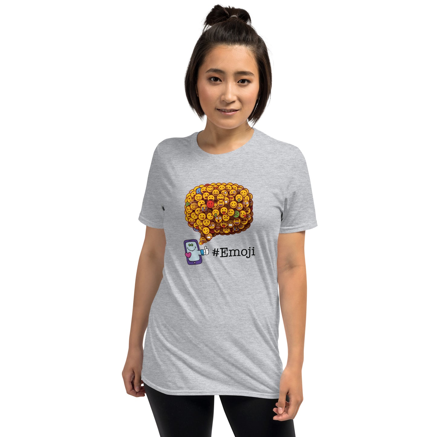 Emoji T-Shirt - Social Media Addict - grey