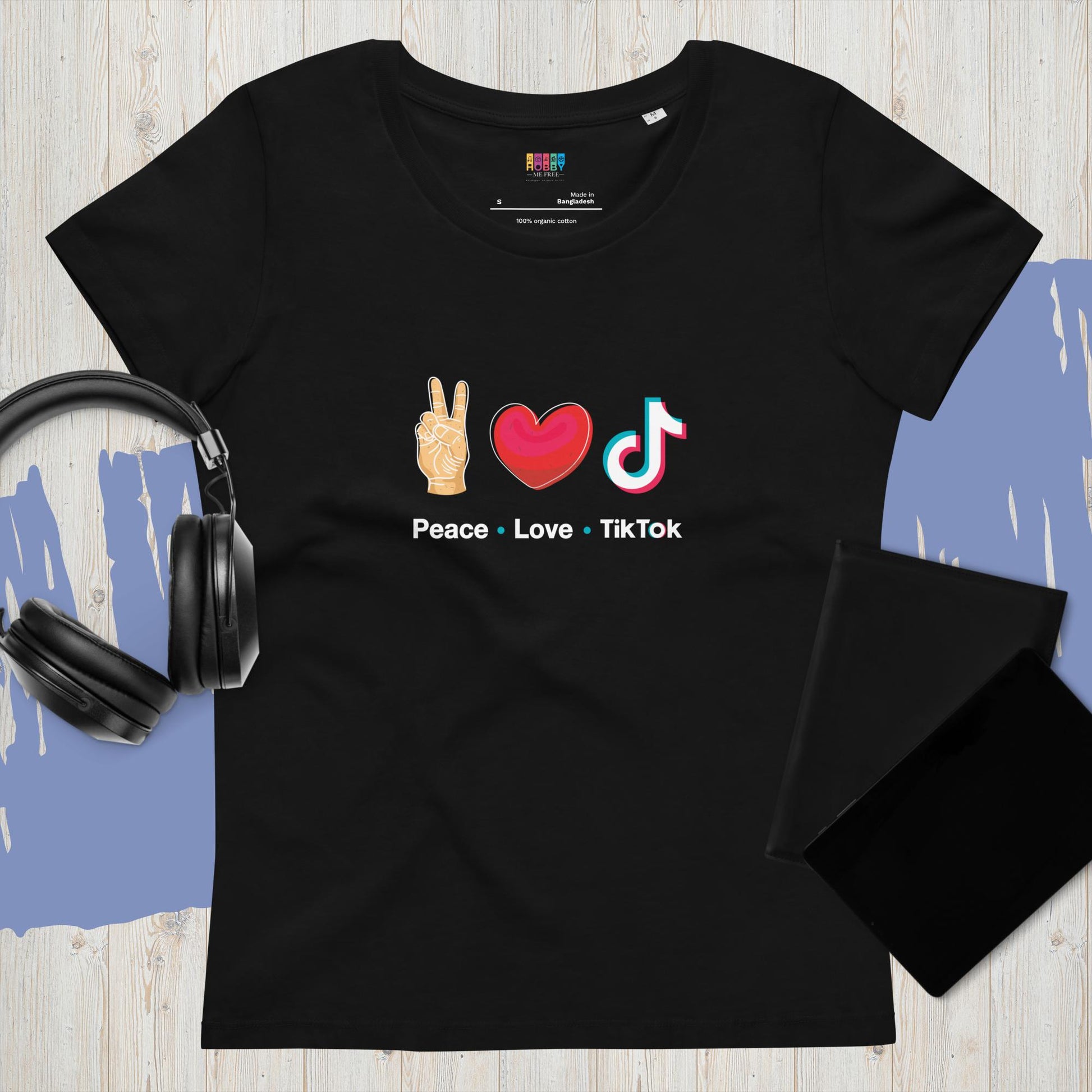 Peace Love TikTok - Eco tshirt in black