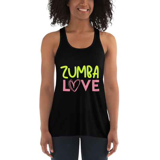 Zumba Love - Women's Flowy Racerback Tank in black