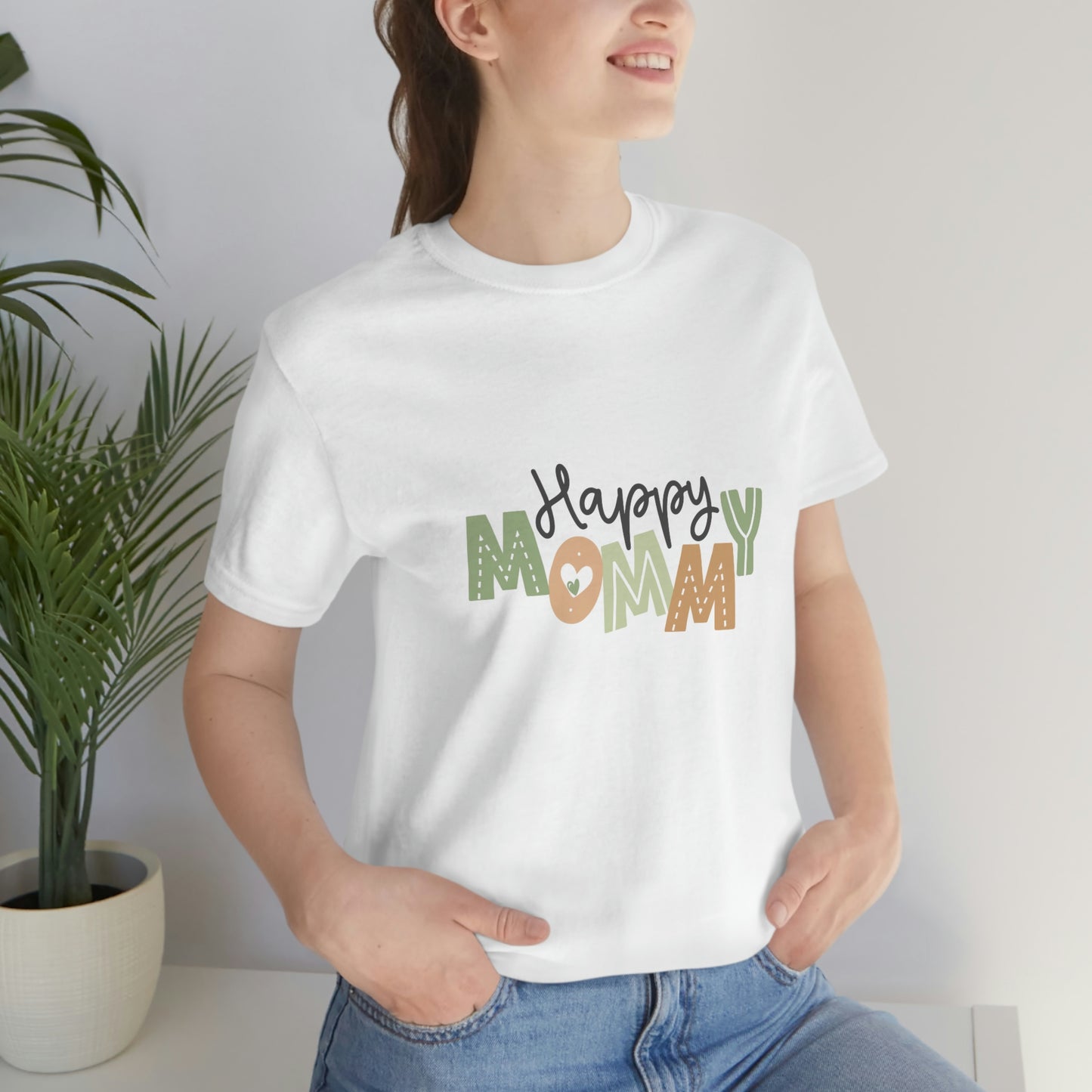 Show your mom you care with the Happy Mommy white T-shirt! The perfect gift for mom!