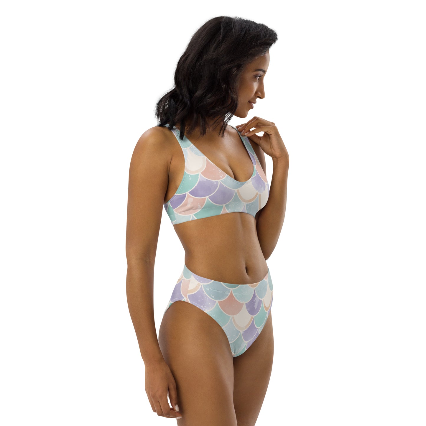Mermaid Sea Lover - Recycled high-waisted bikini set - HobbyMeFree