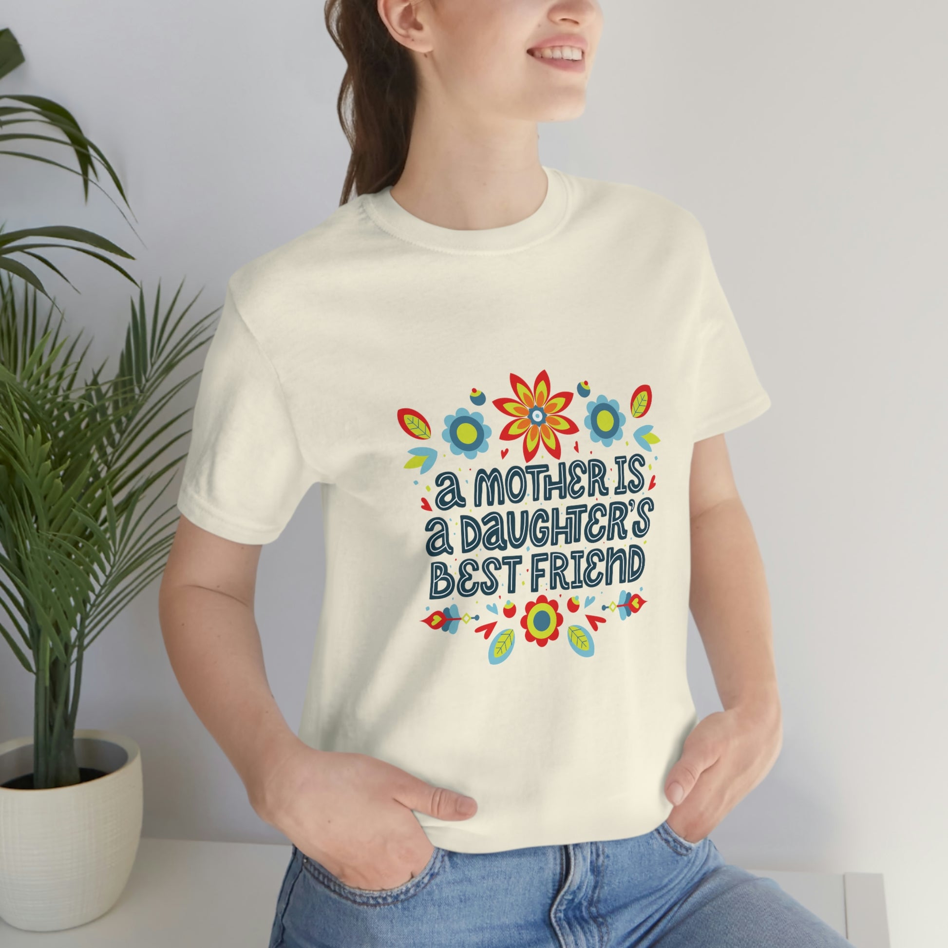 Show your gratitude for mom with this natural colored  Best Friend Mom and Daughter T-Shirt. Perfect gift for mom.