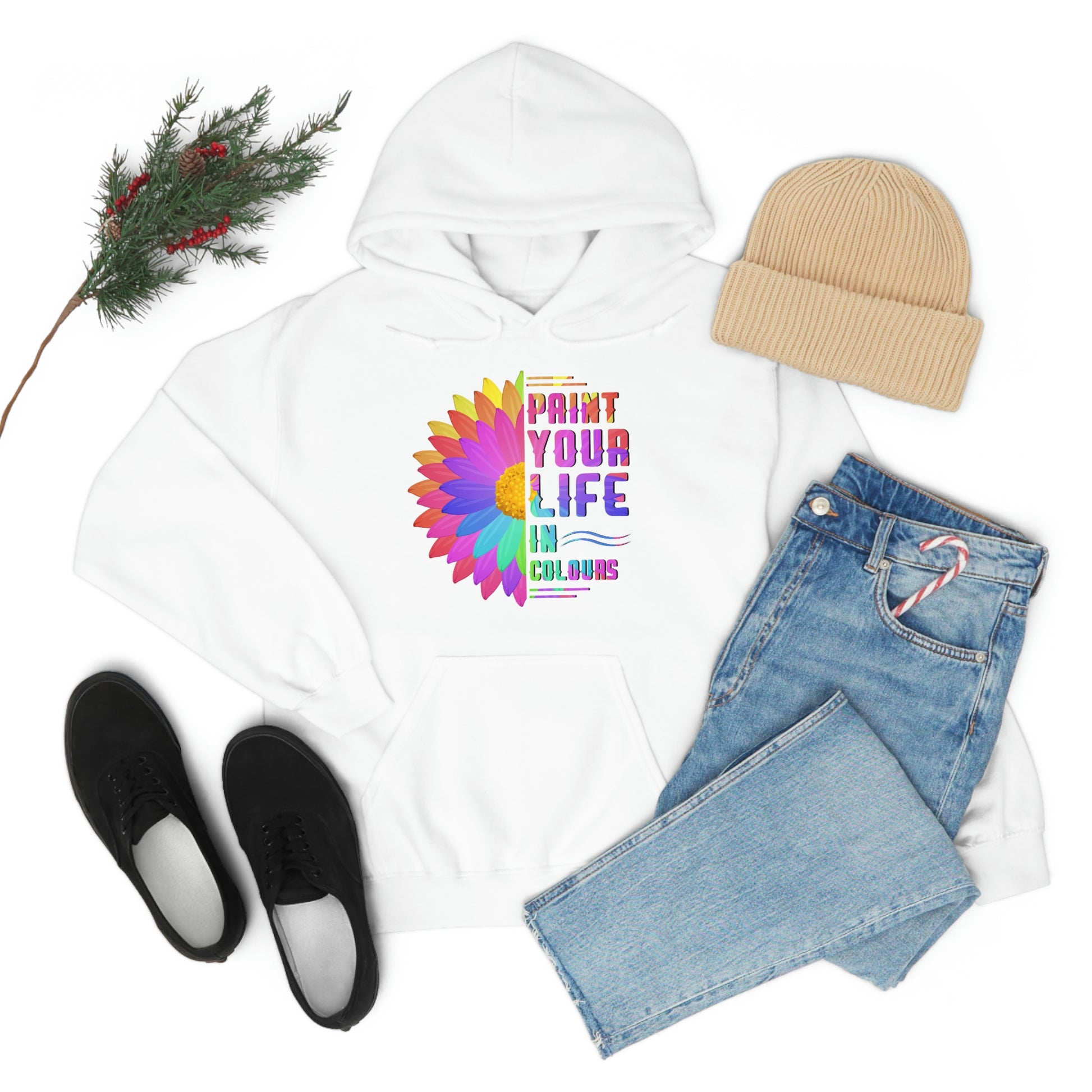 Paint your life in colours - Unisex Heavy Blend™ Hooded Sweatshirt - HobbyMeFree