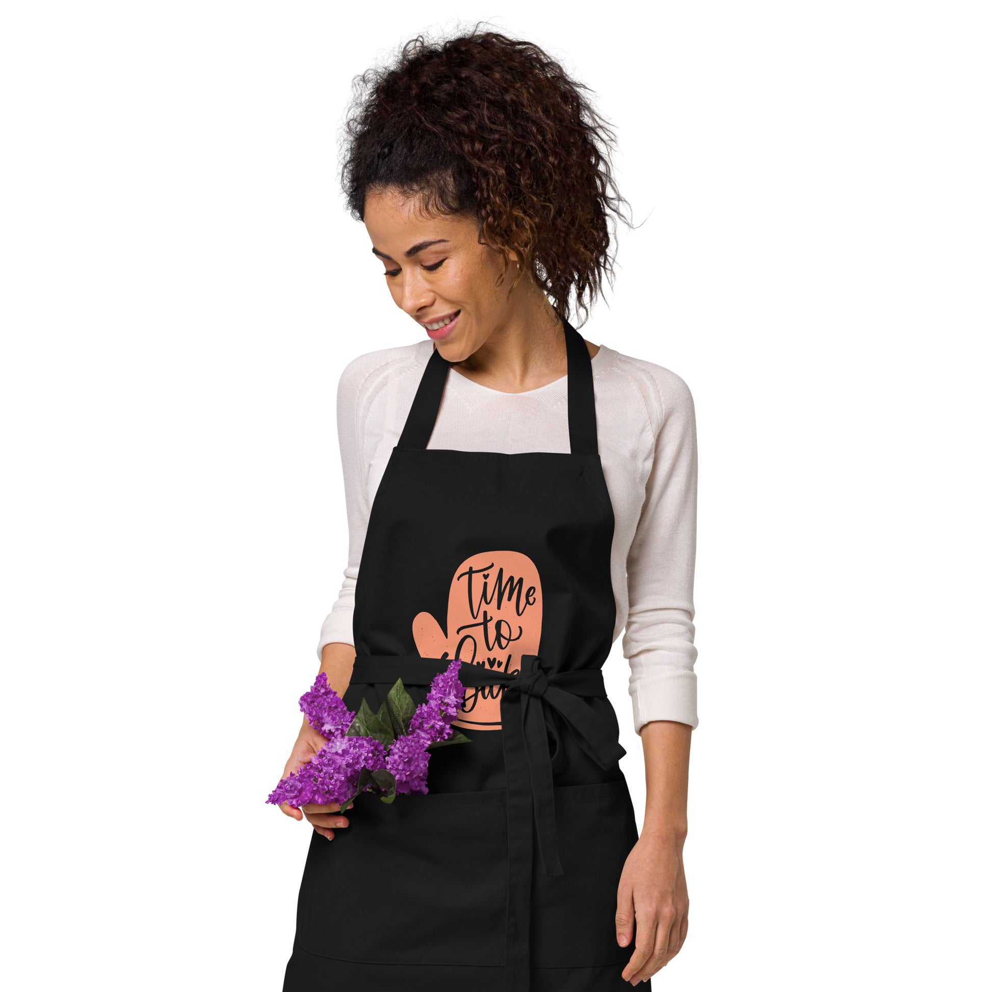 Time to Bake - Organic cotton apron - HobbyMeFree