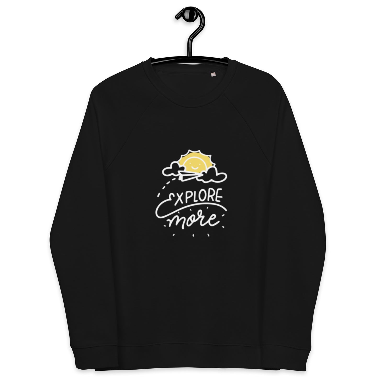 Explore more - Unisex organic raglan sweatshirt - HobbyMeFree