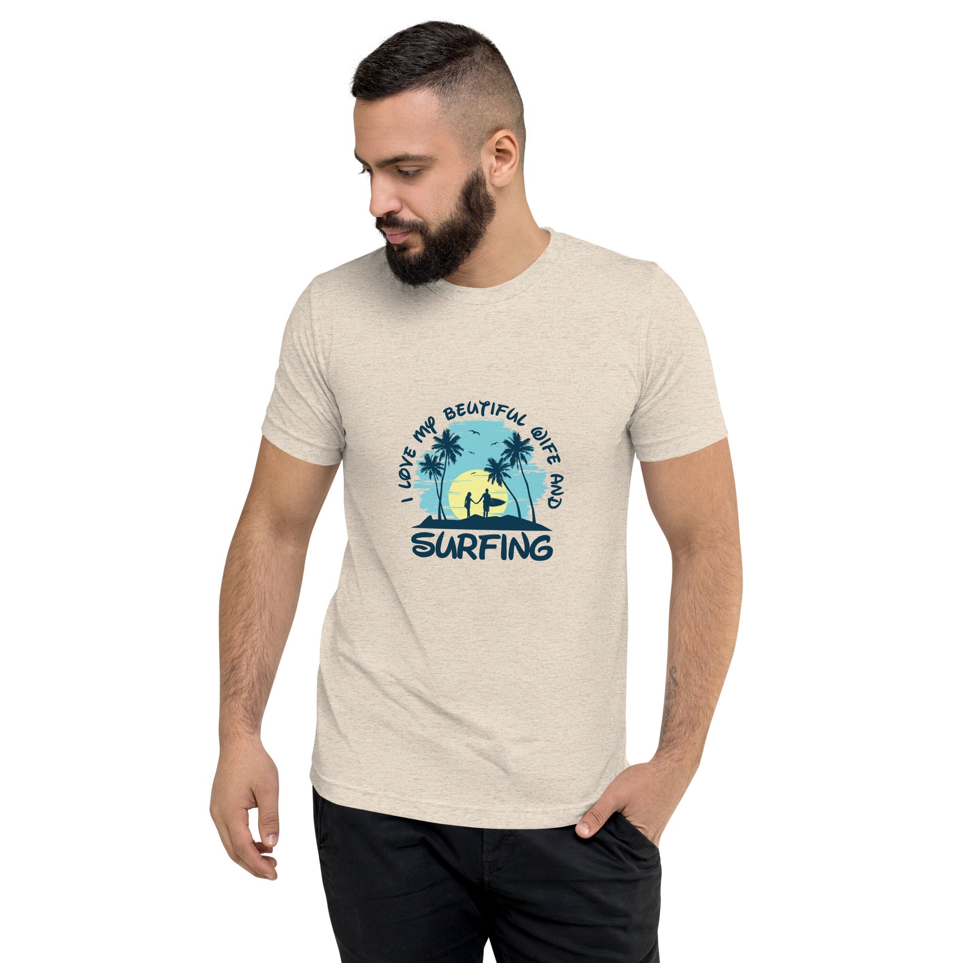 Love wife and surfing - Short sleeve t-shirt - HobbyMeFree