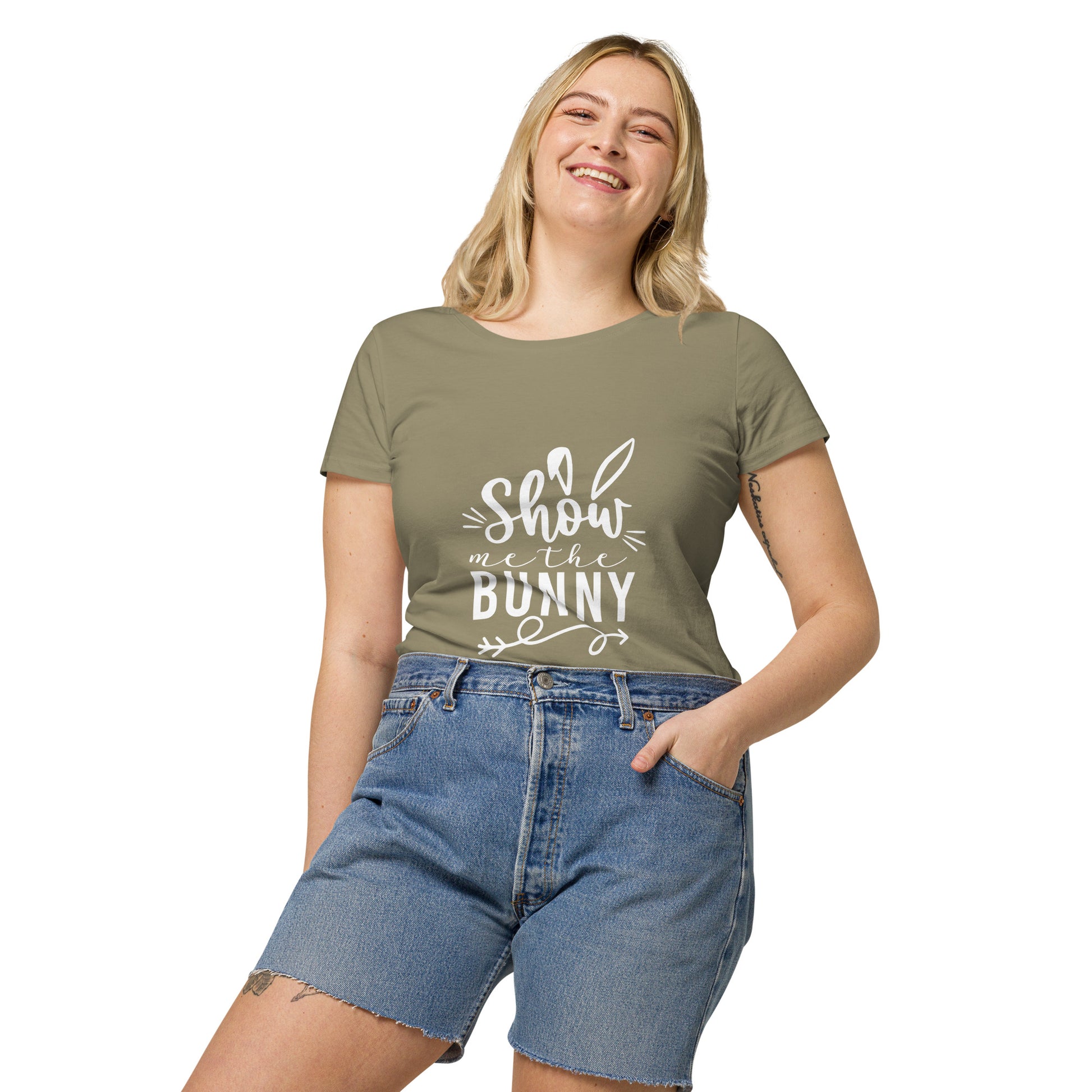Show me the bunny - Easter Edition Women’s basic organic t-shirt - HobbyMeFree