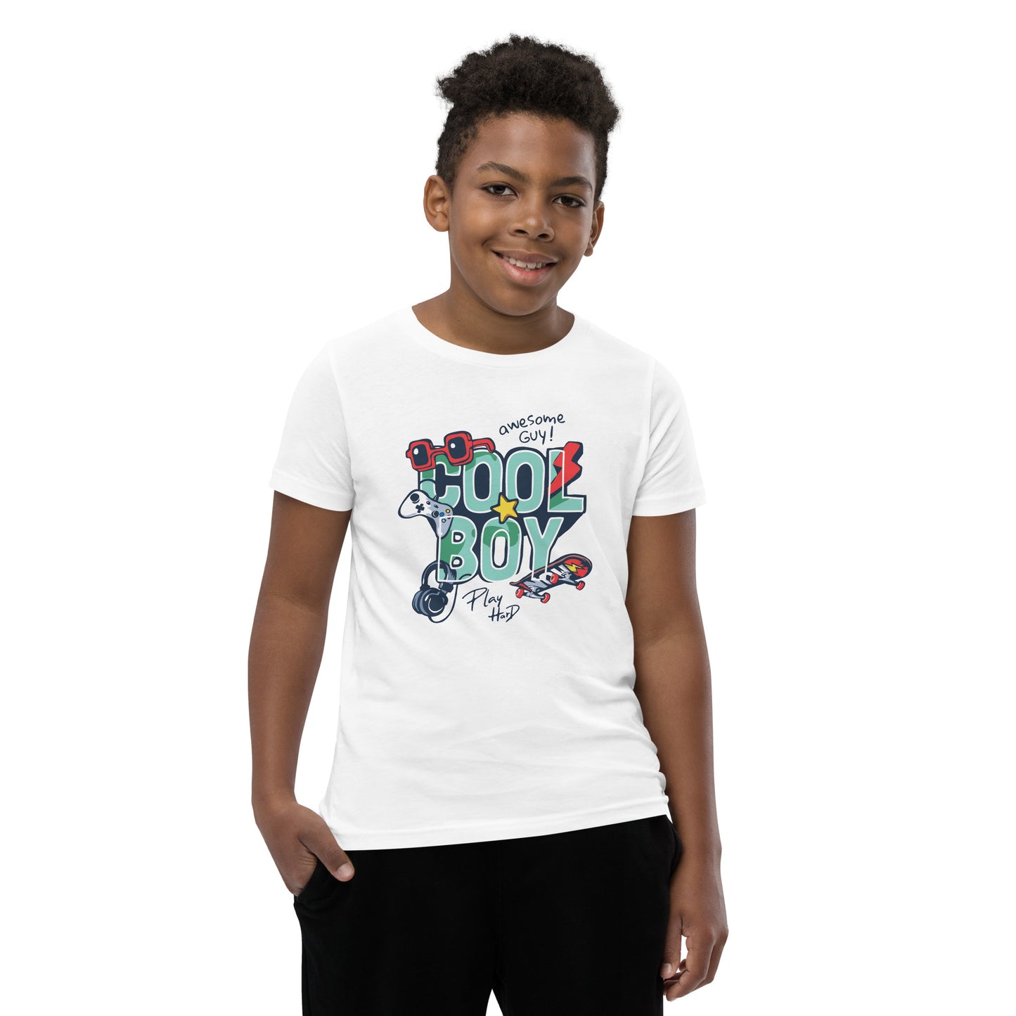 Gamer Cool Boy - Youth Short Sleeve T-Shirt - HobbyMeFree