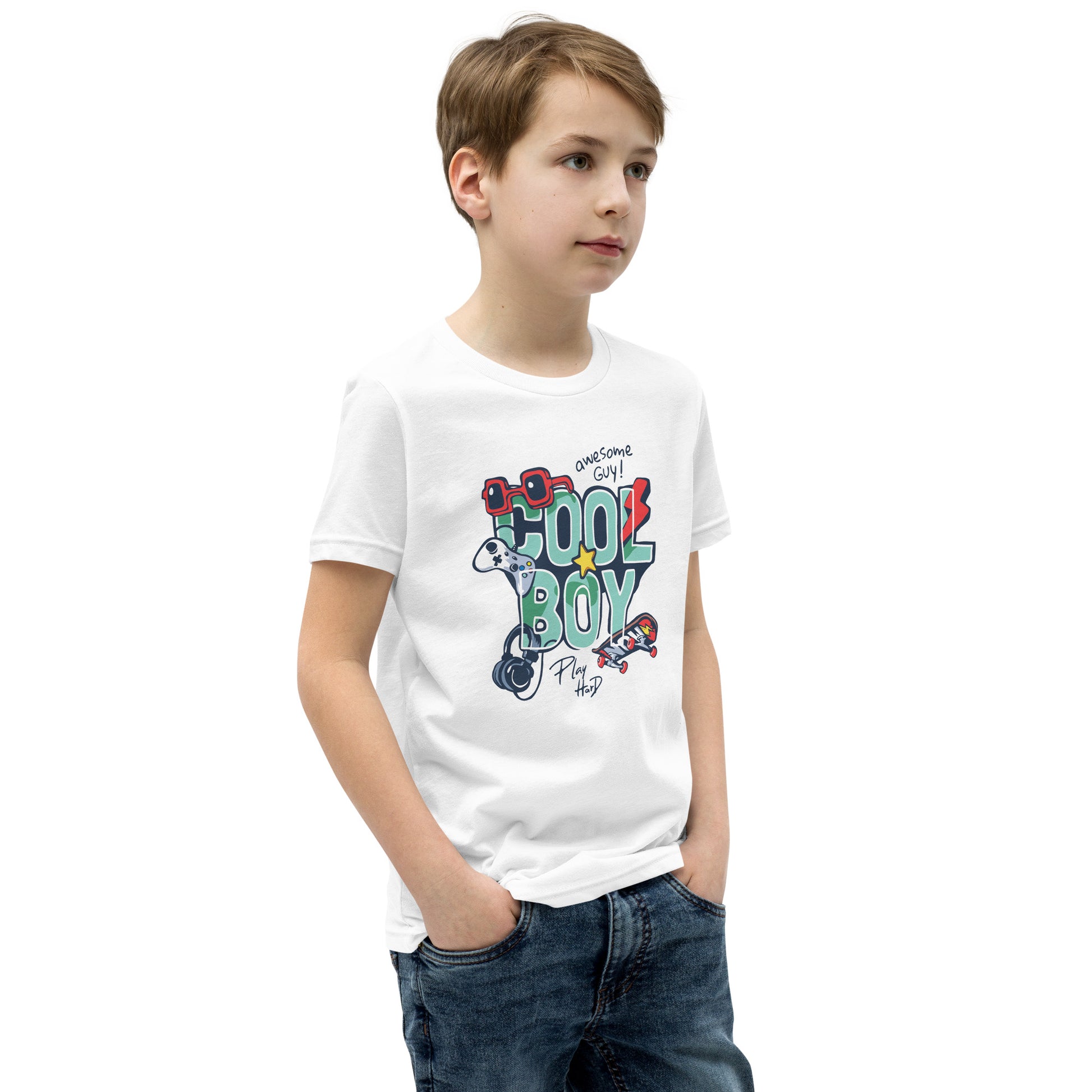 Gamer Cool Boy - Youth Short Sleeve T-Shirt - HobbyMeFree